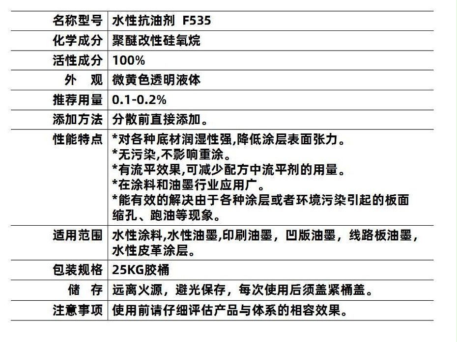 水性抗油535